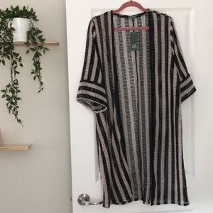 NWT Black and Tan Knit Kimono